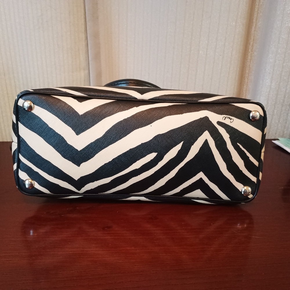 Coach Peyton Zebra Print Satchel - Picture 4 of 6